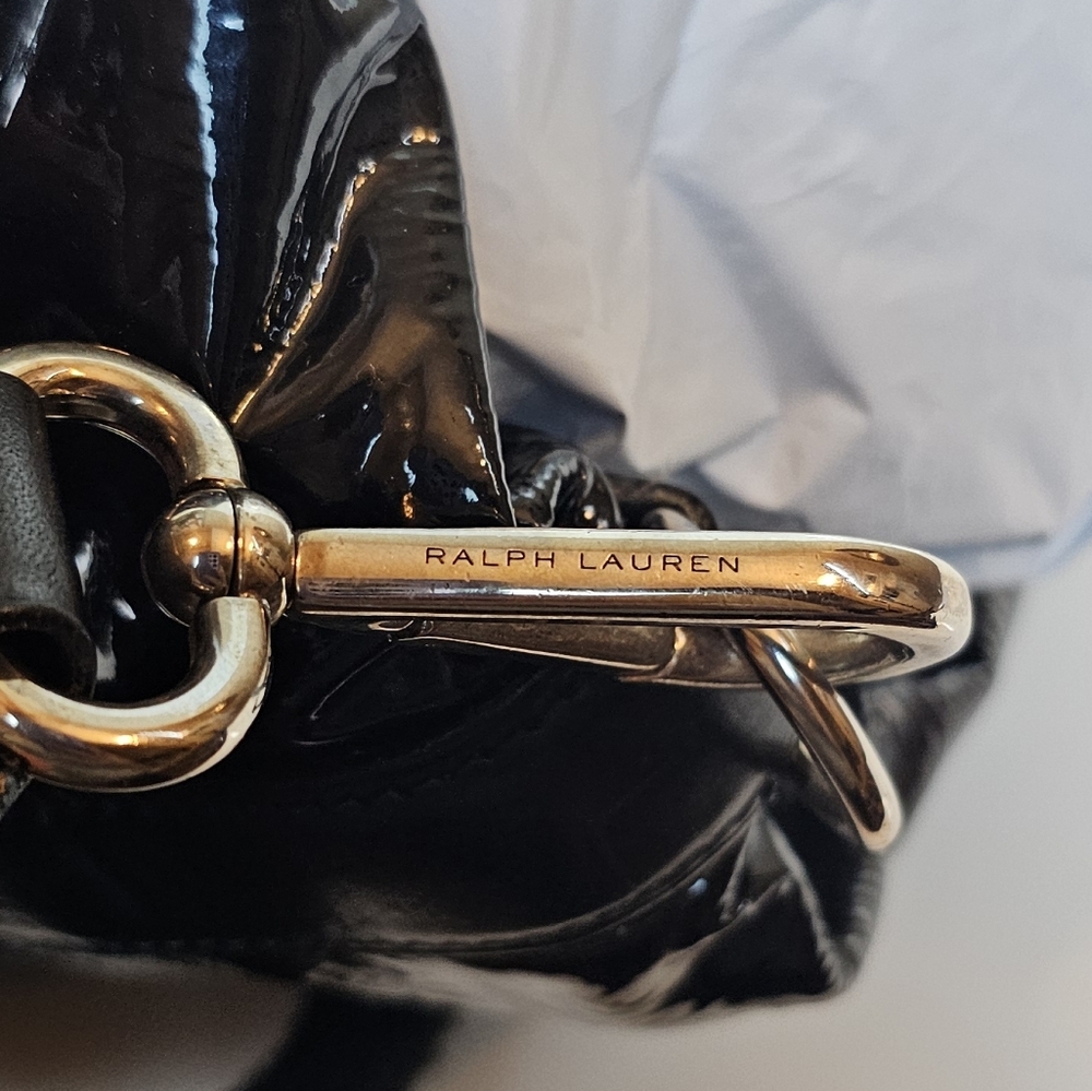 Ralph Lauren Black Patent Shoulder Bag - Picture 4 of 9